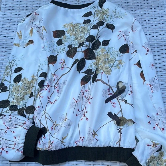ZARA TRF Outerwear Floral Bomber Jacket Size M - Picture 2 of 12